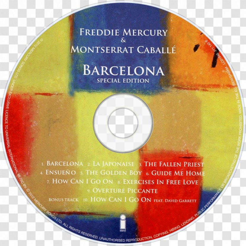 Compact Disc Barcelona Musician Song - Flower - Freddie Mercury Transparent PNG