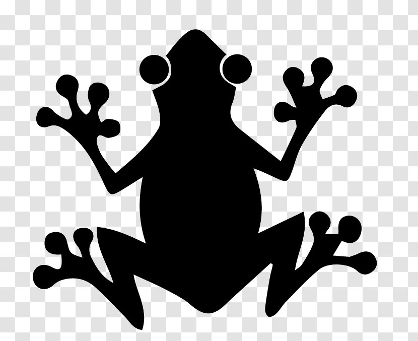 The Tree Frog Silhouette - Black And White Transparent PNG