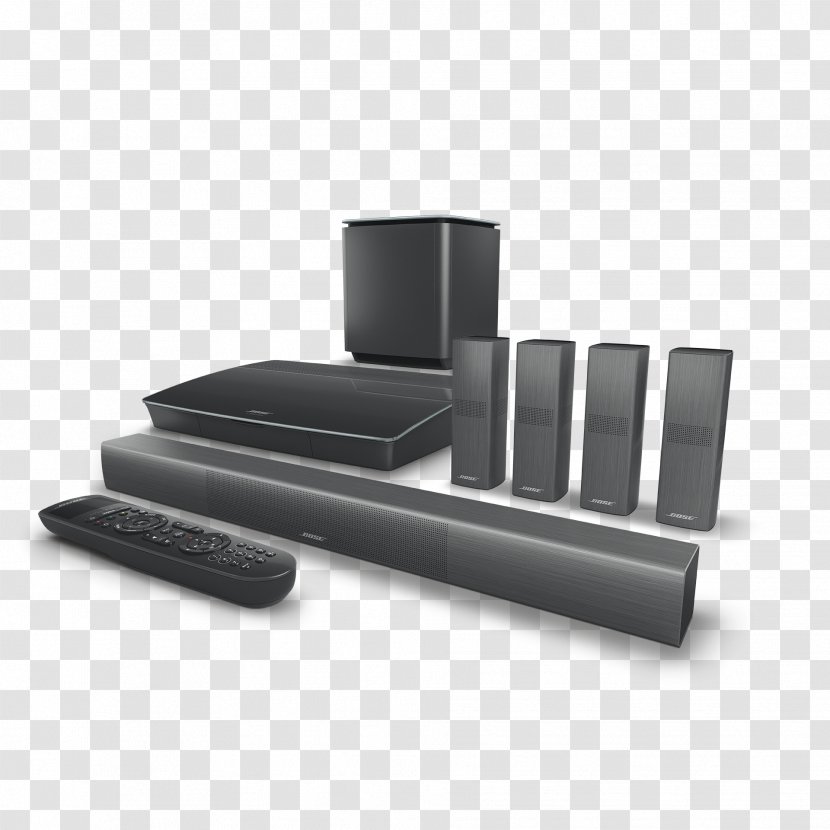 Home Theater Systems Bose Corporation 5.1 Entertainment Loudspeaker Lifestyle 650 - Soundbar - Headphones Transparent PNG