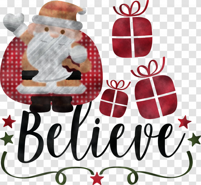 Believe Santa Christmas Transparent PNG