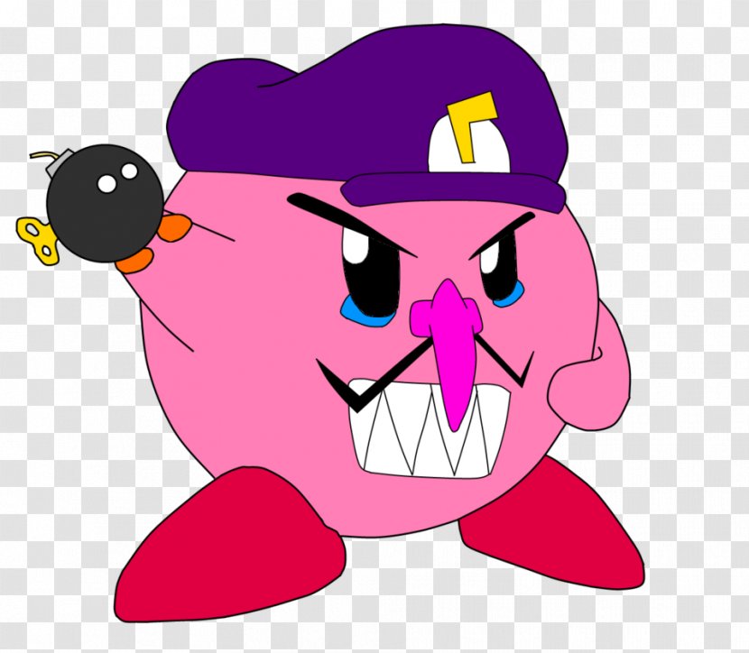 Super Mario World Waluigi Kirby - Cartoon Transparent PNG