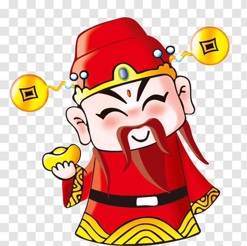 Caishen Chinese New Year Cartoon - Human Behavior - God Of Wealth Transparent PNG