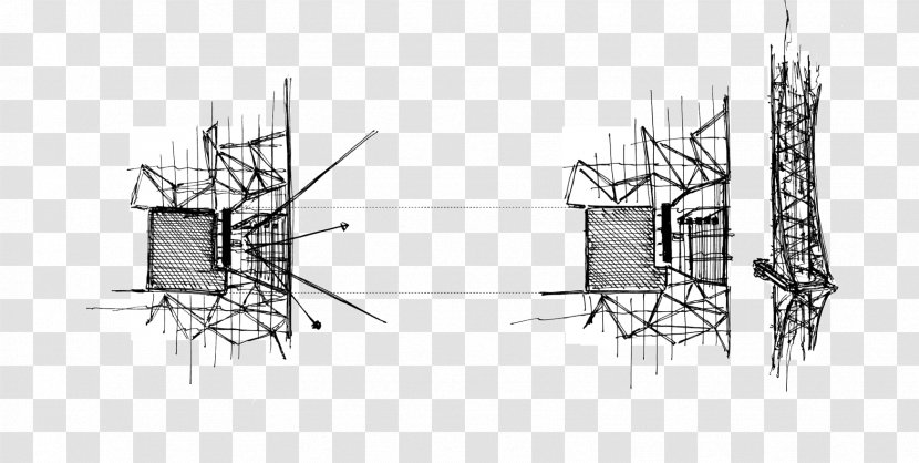 Drawing Architecture Line Art Sketch - Material - Ink Landscape Transparent PNG