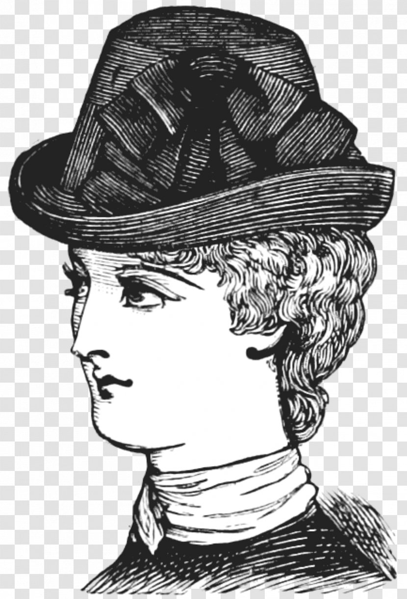 Drawing Vintage Clothing Woman Etsy - Cap - Wearing A Hat Model Transparent PNG