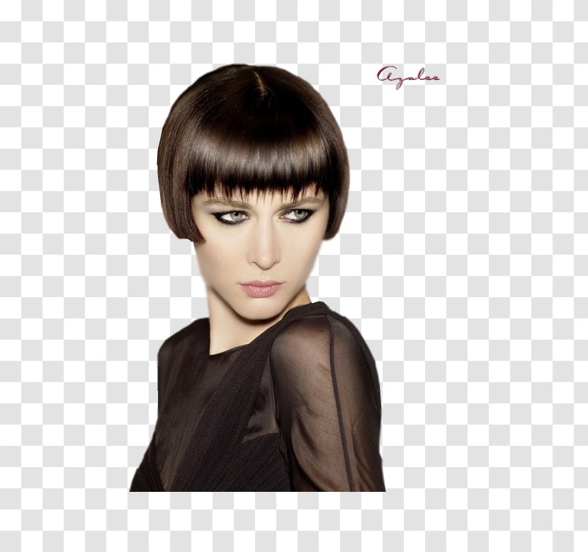 Louise Brooks Bangs 1920s Bob Cut Hairstyle - Layered Hair - Model Transparent PNG