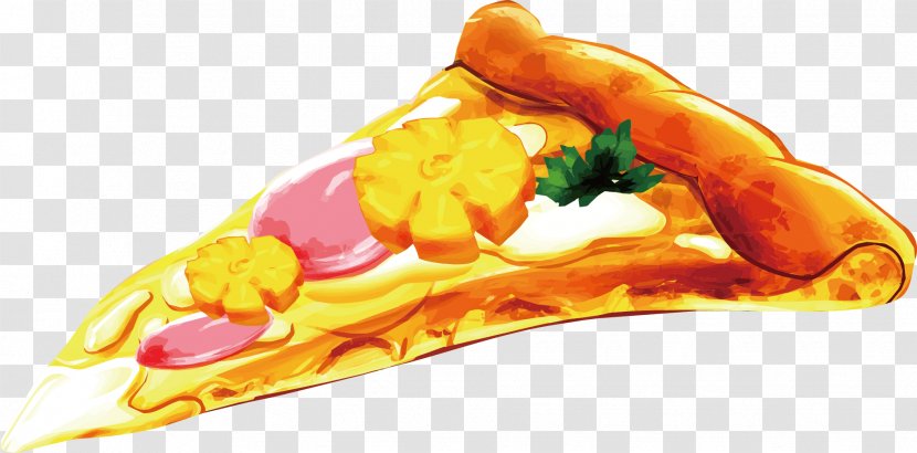 Pizza Ham Hot Dog - Orange - Vector Transparent PNG