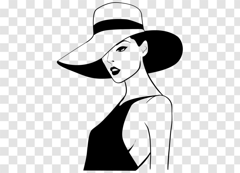 Woman With A Hat Cowboy Drawing Illustration - Tree Transparent PNG