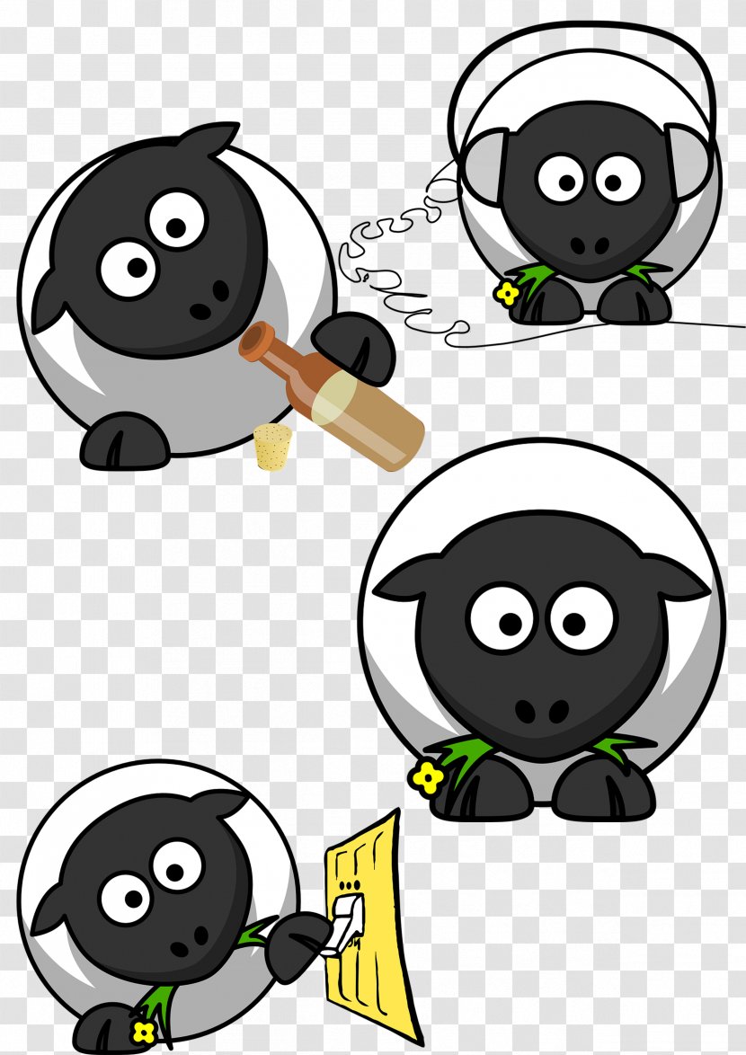 Scottish Blackface Cartoon Paper Sticker - Shaun The Sheep Transparent PNG