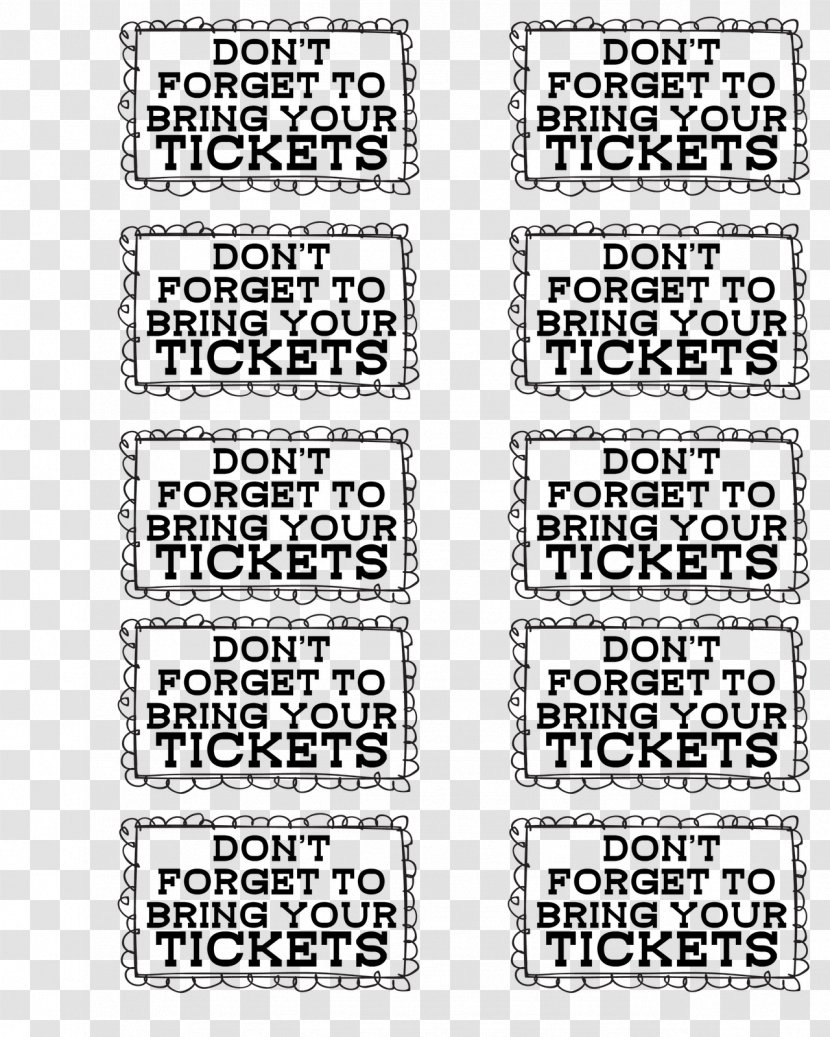 Paper Line Font - Carnival Ticket Transparent PNG