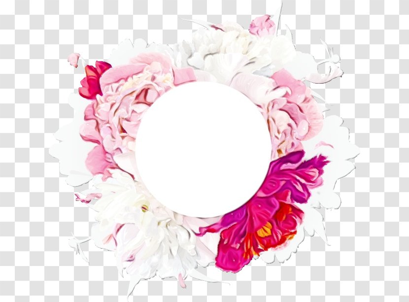 Pink Petal Flower Plant Circle - Wet Ink - Fashion Accessory Transparent PNG