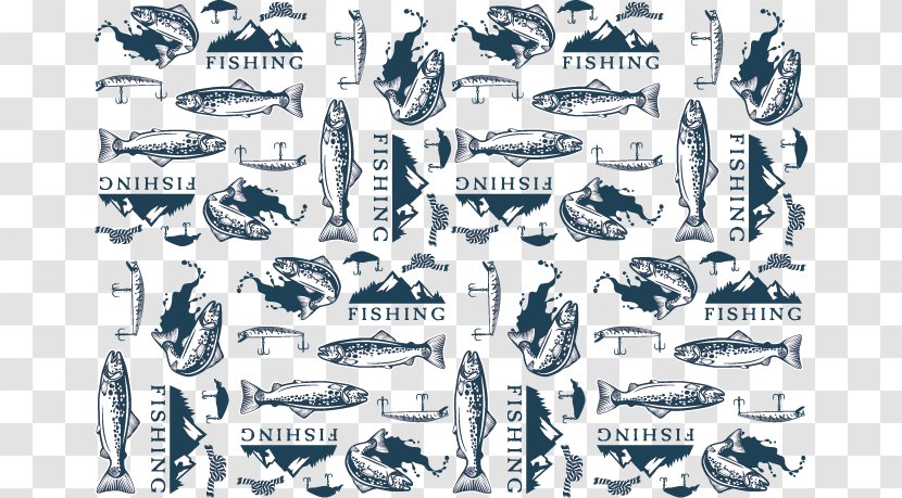 Angling Fishing Illustration - Fish - Vector Pattern Transparent PNG