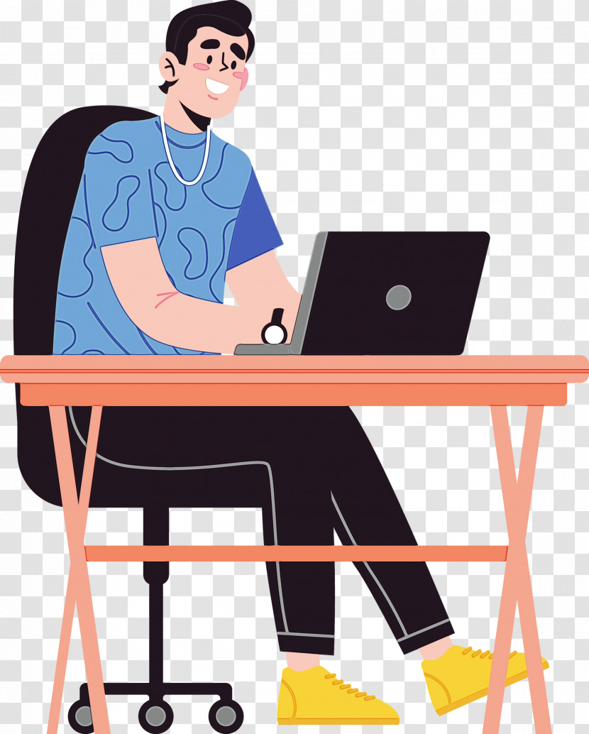 Sitting Desk Angle Chair Text Transparent PNG