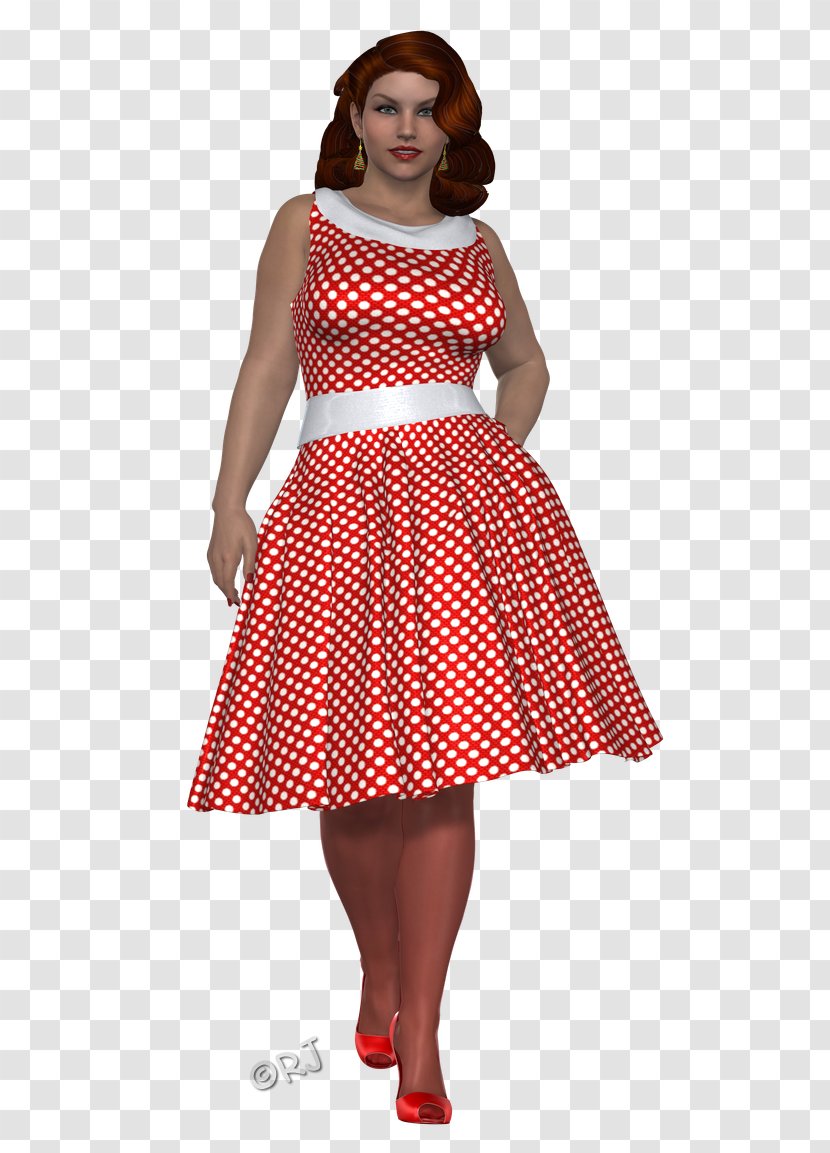 Polka Dot Cocktail Dress Costume - Tree Transparent PNG