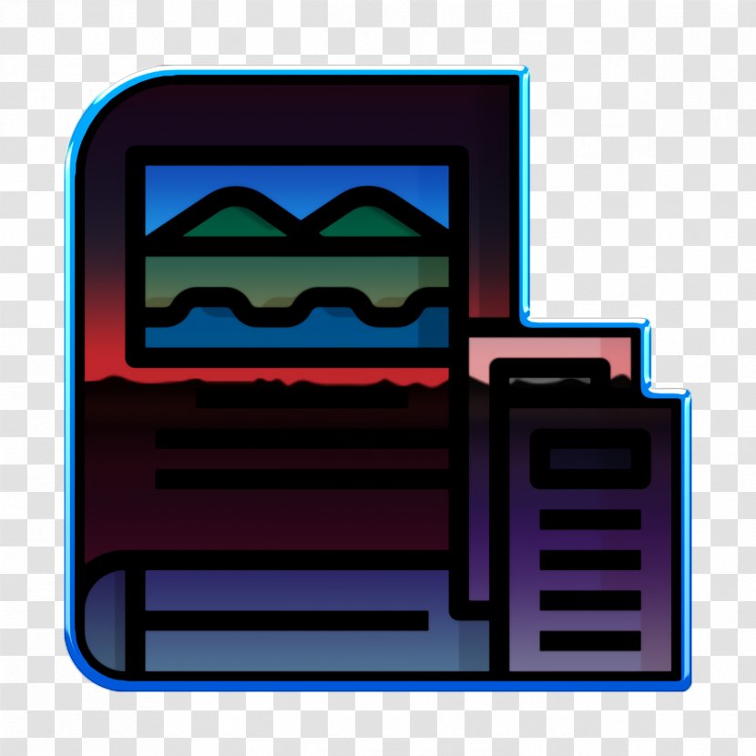 Open Book - Library Icon - Rectangle Electric Blue Transparent PNG