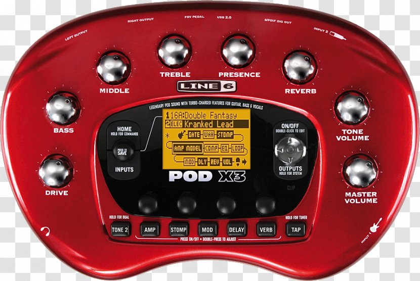 Guitar Amplifier Pod Line 6 Effects Processors & Pedals - Bass Transparent PNG