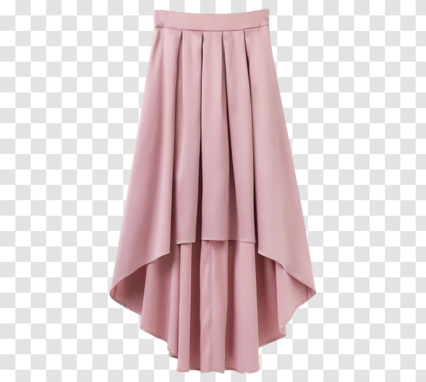Swing Skirt Pink Dress Woman - Satin Transparent PNG