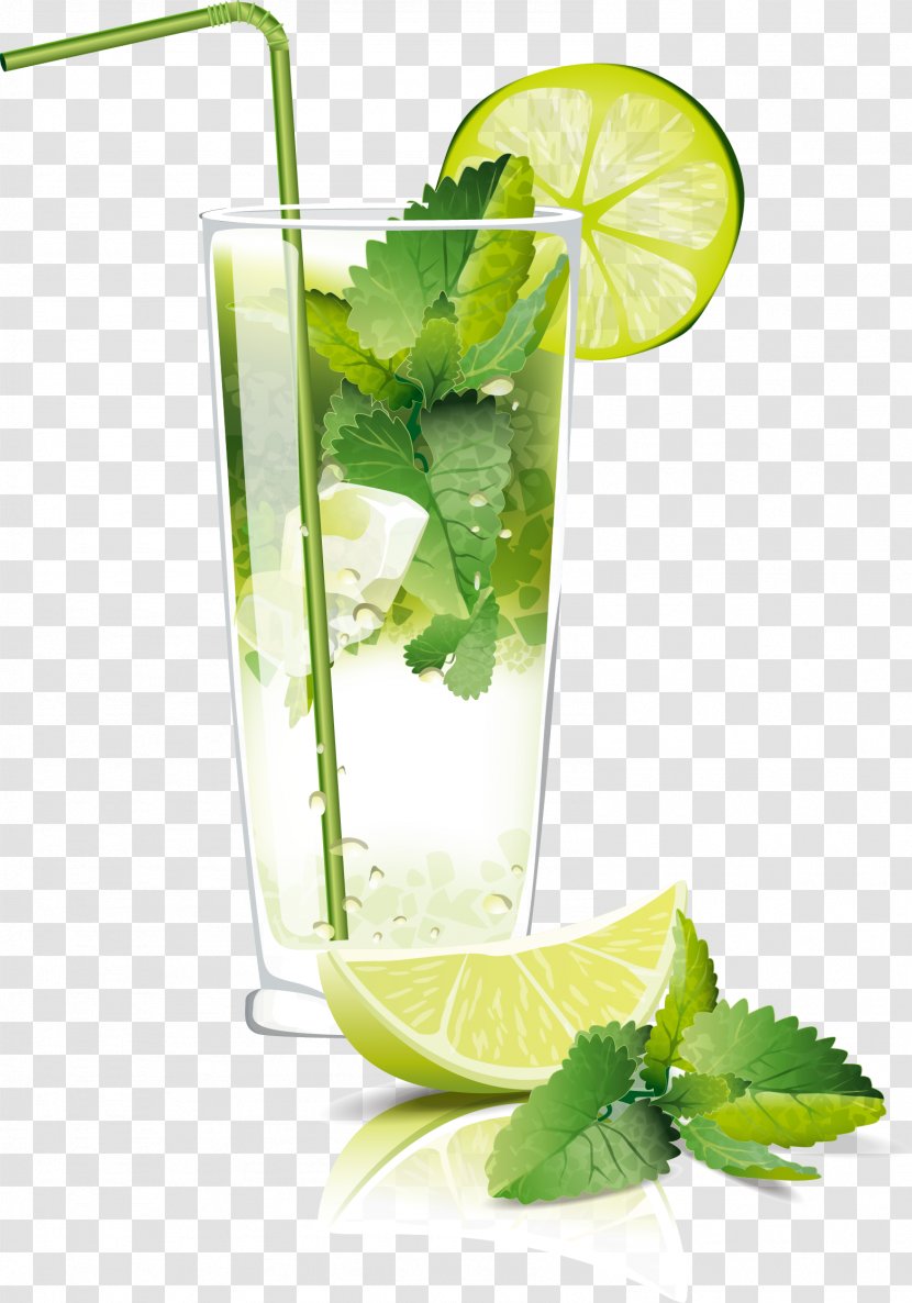 Mojito Cocktail Juice Soft Drink Carbonated Water - Lemon - Fruit Transparent PNG