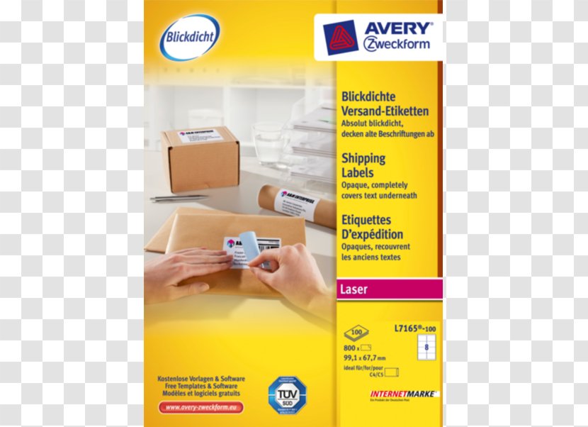 Paper Avery Dennison Label Printing Mail - Packaging And Labeling - Box Transparent PNG