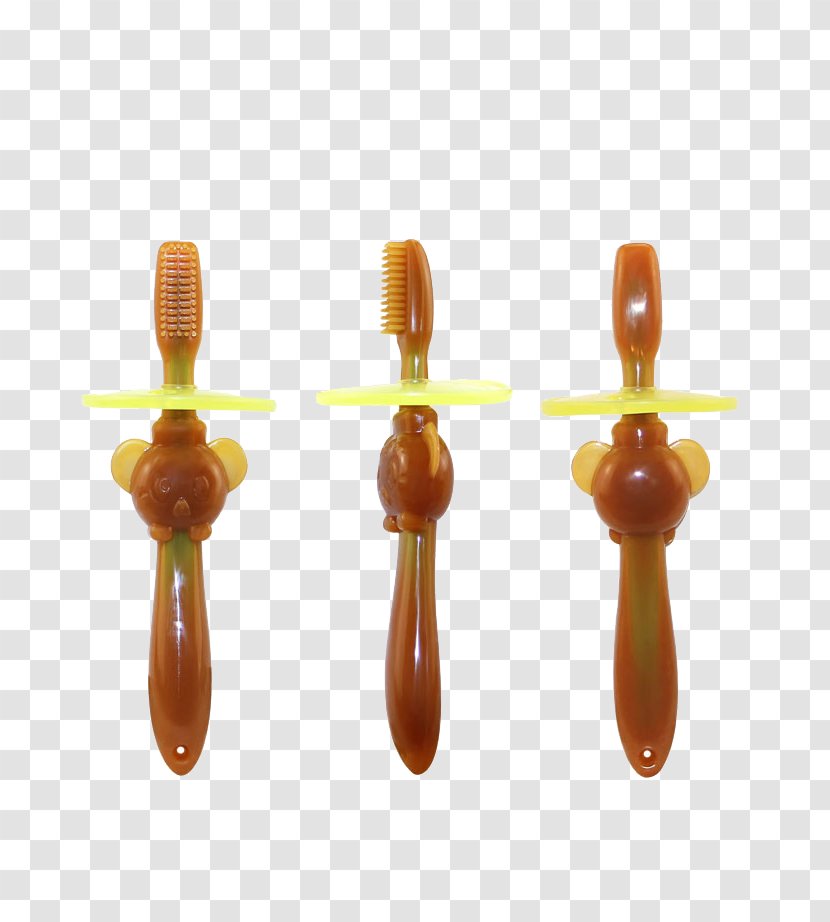 Toothbrush Tooth Brushing - Orange - Cartoon Modeling Material Transparent PNG