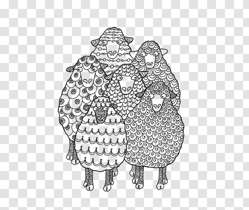 Cartoon Sheep - Bag - Coloring Book Transparent PNG