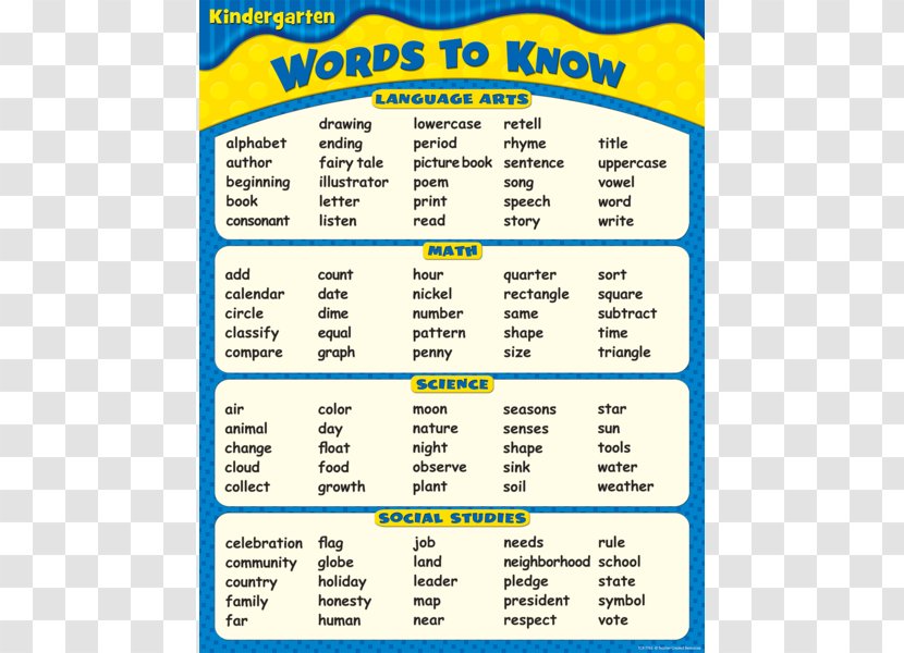 Sight Word Kindergarten Vocabulary Education Learning Transparent PNG
