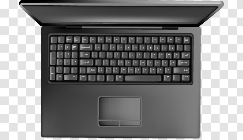 Laptop Euclidean Vector Computer File - Space Bar - Top View Angle Notebook Transparent PNG