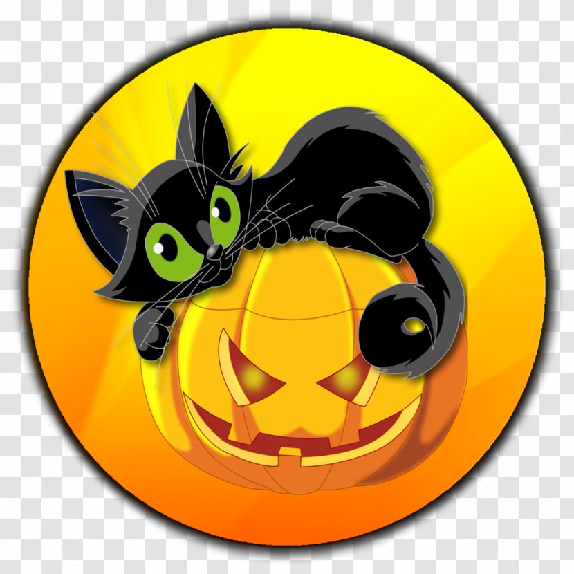 Black Cat Halloween Pumpkin Clip Art - Carving Transparent PNG