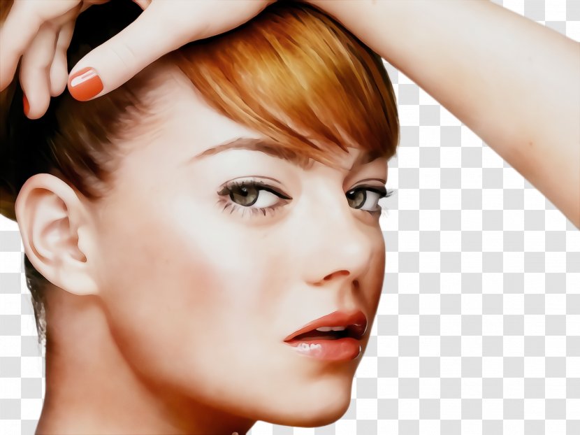 Eye Cartoon - Paint - Brown Hair Gesture Transparent PNG