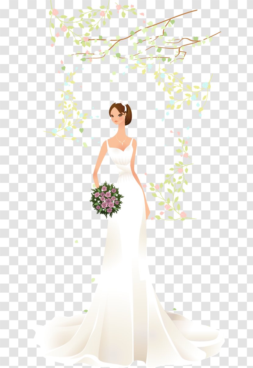 Bridal Flowers Vector Elements - Frame - Cartoon Transparent PNG