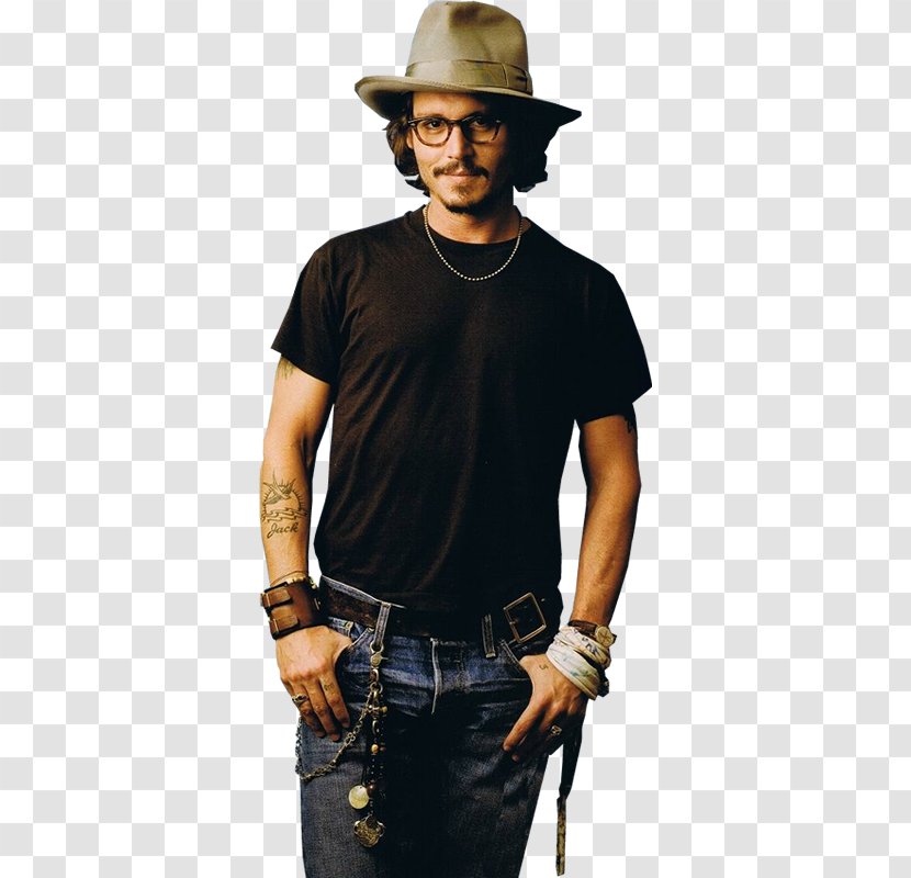 Johnny Depp Pirates Of The Caribbean: Curse Black Pearl Jack Sparrow T-shirt - Fedora Transparent PNG