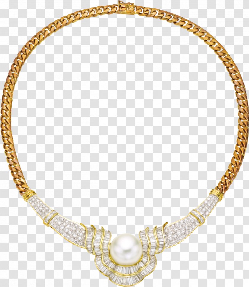 Pearl Charm Bracelet Necklace Gold - Gemstone Transparent PNG