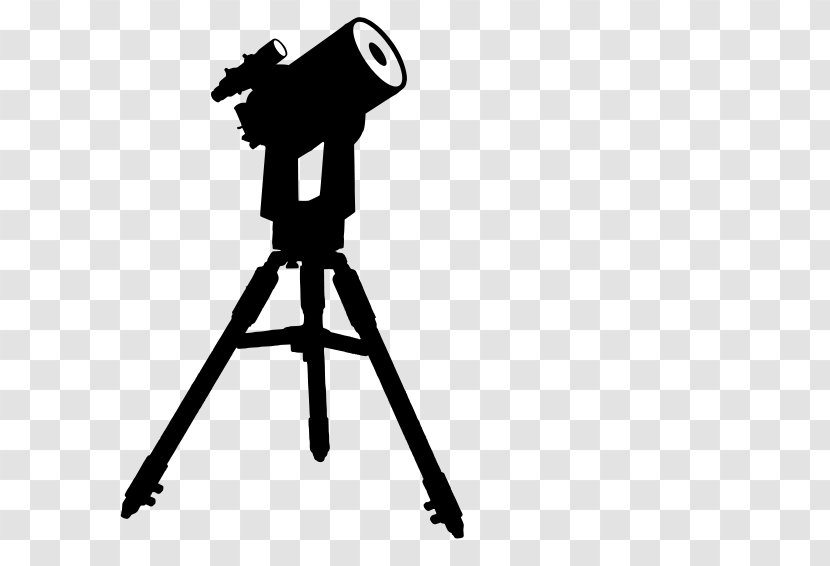 Astrophotography Telescope Astronomy Clip Art - Silhouette - Black And White Transparent PNG