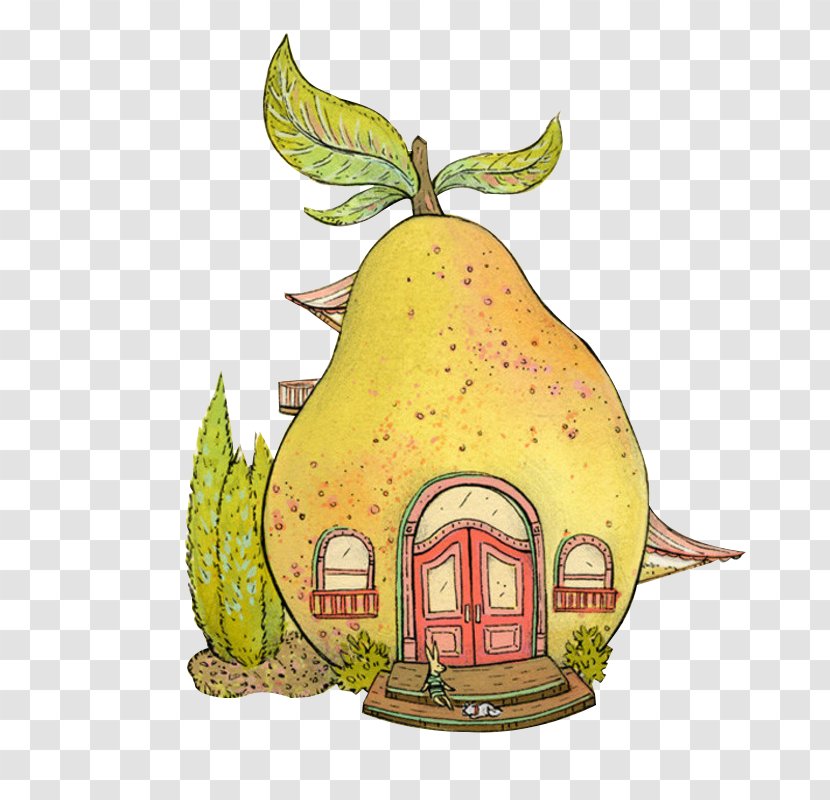 Illustration Pear House Image Art - Child - Painting Transparent PNG