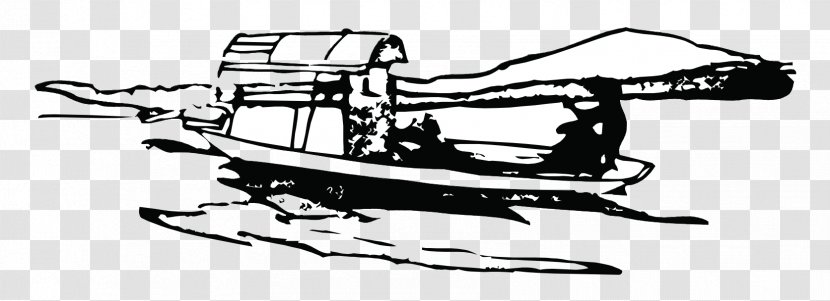 Download Boat - Auto Part - Black And White Hand-drawn Cartoon Landscape Prints Transparent PNG