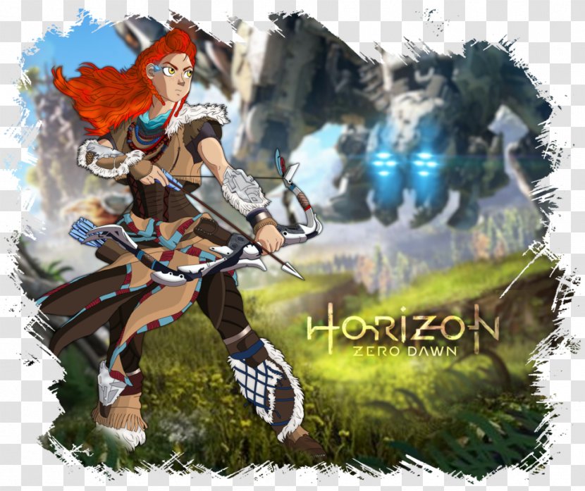 Horizon Zero Dawn Sony PlayStation 4 Slim Video Game Aloy - Watercolor Transparent PNG