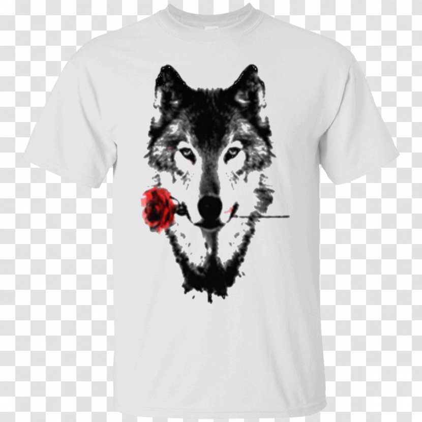 Gray Wolf T-shirt Black Animal Art - Printing Transparent PNG