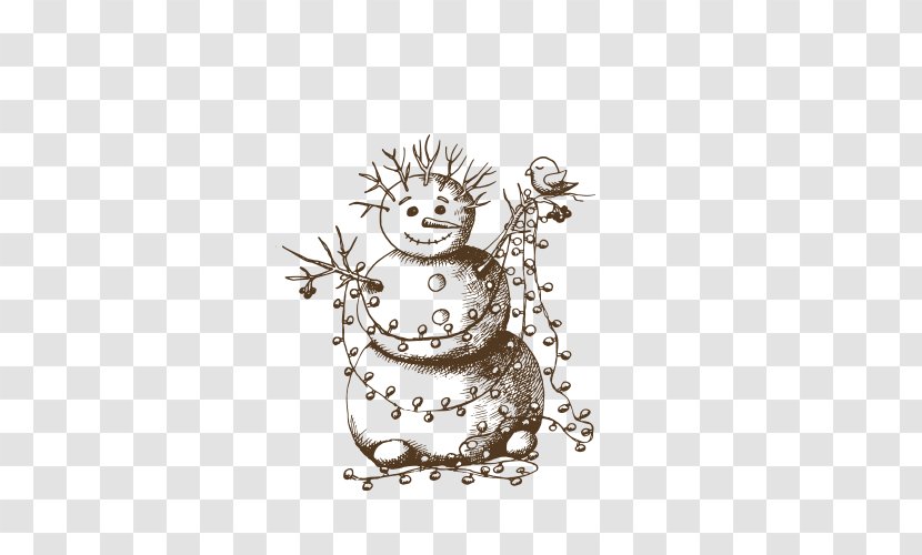 Christmas Drawing - Fictional Character - Snowman Transparent PNG