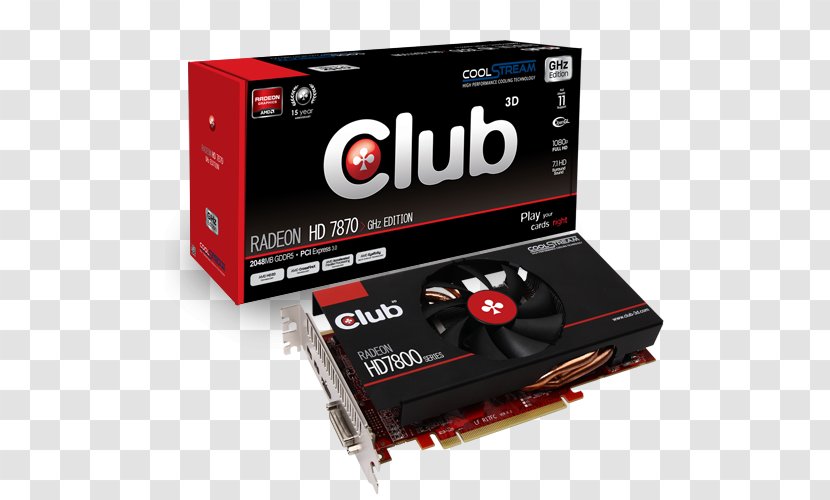 Graphics Cards & Video Adapters Club 3D AMD Radeon HD 7870 7850 - Electronic Device - Hd 7000 Series Transparent PNG