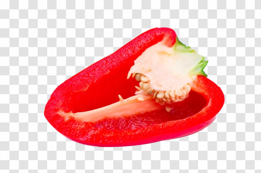 Bell Pepper Paprika Vegetable - Capsicum - Half Cut Red Transparent PNG
