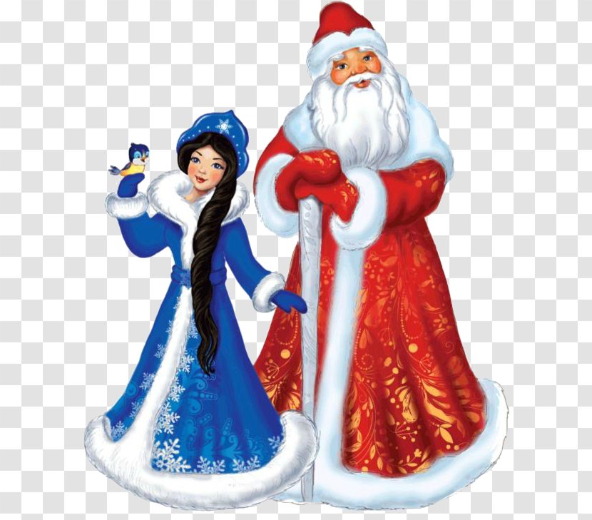Snegurochka Ded Moroz Santa Claus Christmas New Year - Ornament Transparent PNG