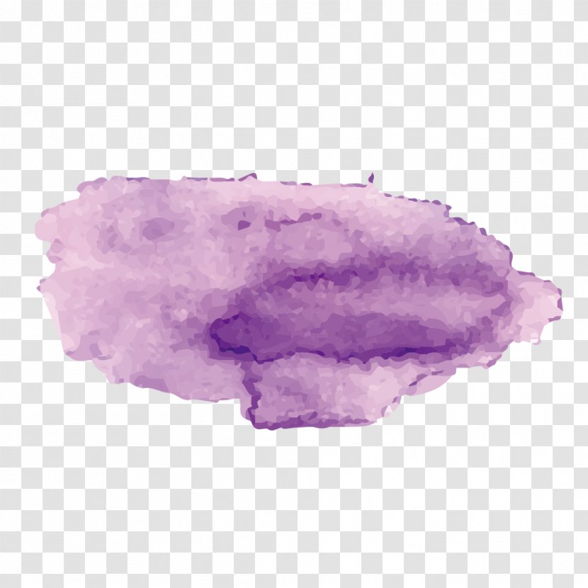 Watercolor Painting - Speech Balloon - Purple Beautiful Strokes Transparent PNG