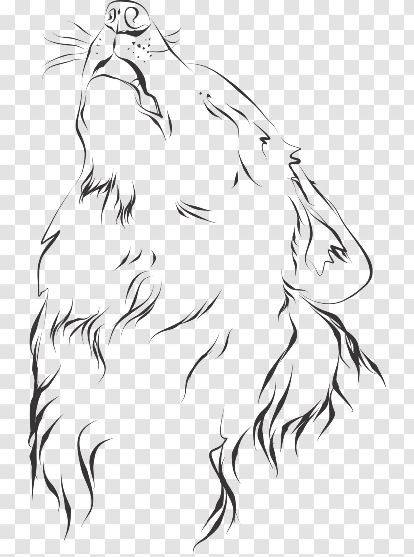 Gray Wolf Line Art Drawing The Jungle Book Sketch - Bird Transparent PNG