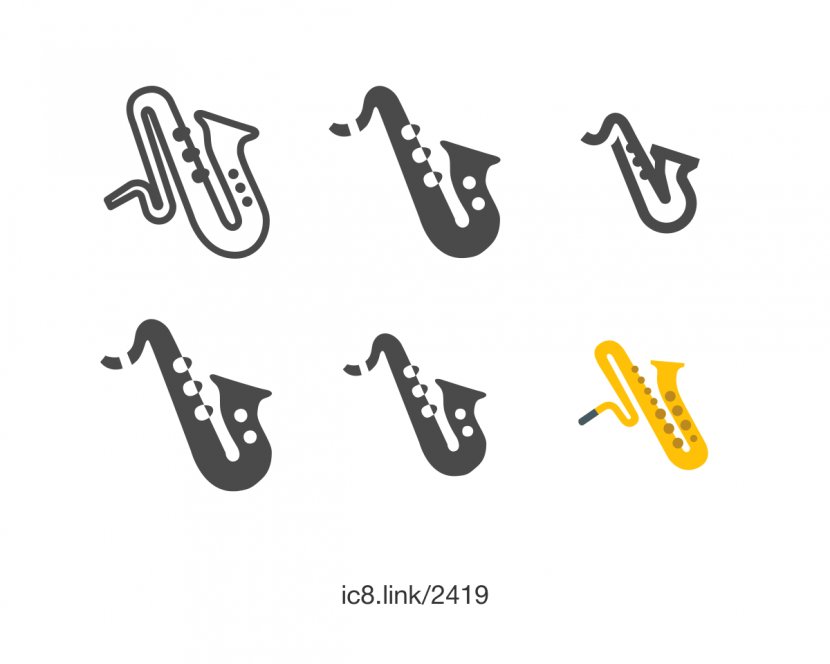 Alto Saxophone Font - Frame Transparent PNG