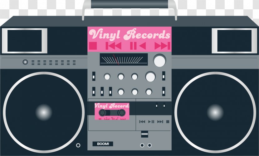 Boombox Compact Cassette Deck Android - Audio Receiver - Vector Pink Radio Transparent PNG