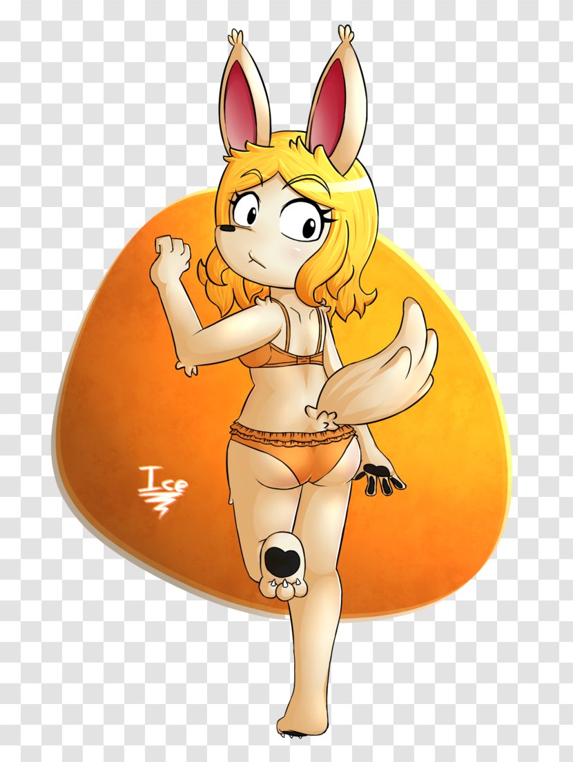 Easter Bunny Cartoon - Orange Transparent PNG