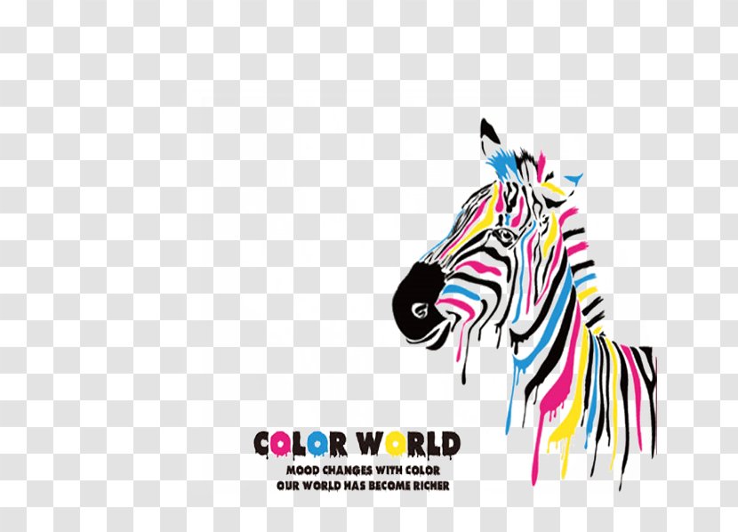 Wall Decal Zebra Mural Abstract Art Wallpaper - Pink - Colored Material Picture Transparent PNG