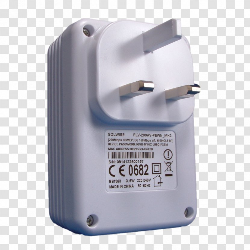 Battery Charger HomePlug Internet Ethernet Solwise Ltd - Homeplug - Electronics Accessory Transparent PNG