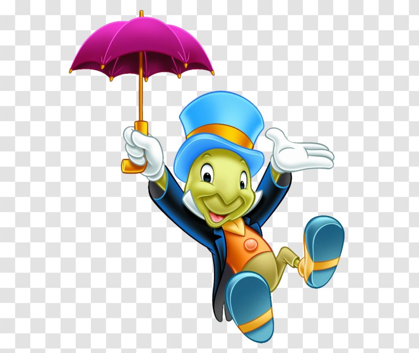 Jiminy Cricket The Talking Crickett Geppetto Adventures Of Pinocchio - Walt Disney Transparent PNG