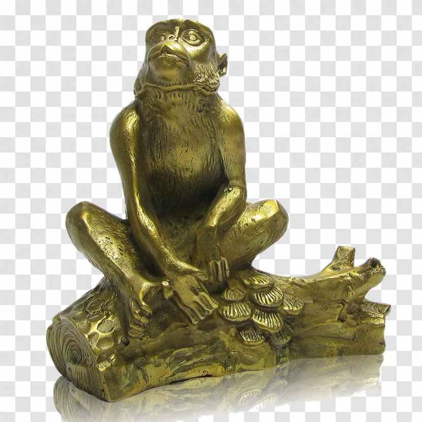 Stone Sculpture Bronze Carving Monkey - Brass - Lucky Transparent PNG