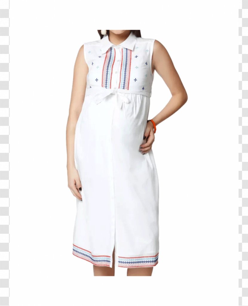 Maternity Clothing Dress White Tunic - Viscose Transparent PNG